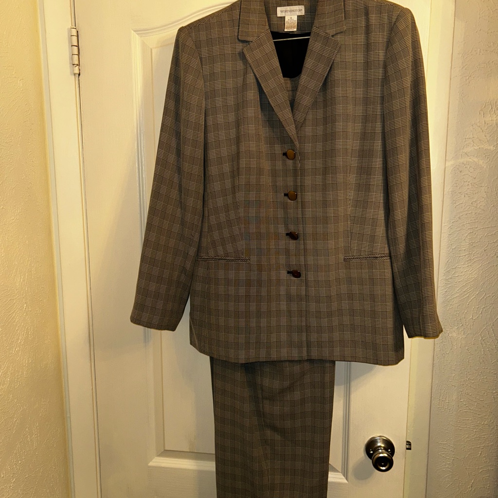 Classic Black And White Plaid Women’s Suit